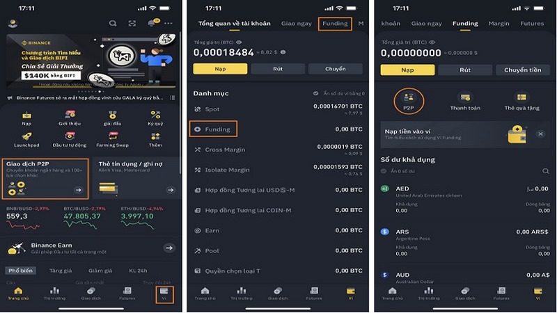 Hướng dẫn chi tiết cách nạp và rút tiền sử dụng phương thức P2P